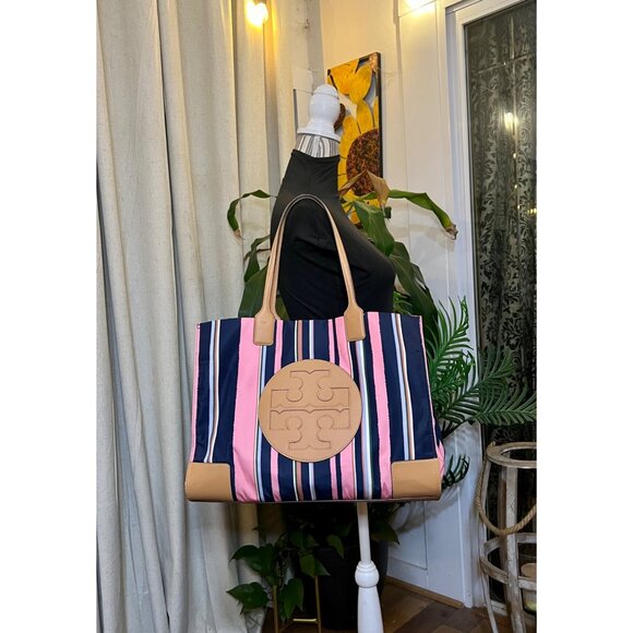 Tory Burch Multi Striped Ella Tote - Picture 9 of 10